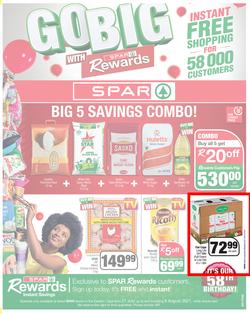 SPAR EASTERN CAPE : Go Big (27 July - 8 August 2021) Valid In | Amahlathi, Bedford, Buffalo Flats, Cala, Centane, Hankey, Idutywa, Indwe, Kwa-Fetting, Komga, Lady Frere, Nemato, Ugie, Peddie, page 1