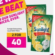 Sunlight Dishwashing Liquid Refill-For 2 x 750ml