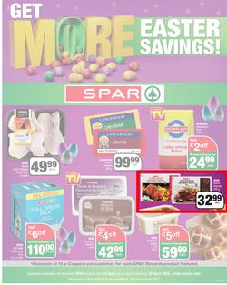 SPAR EASTERN CAPE : Get More Easter Savings (05 April - 18 April 2022) | Valid In Acres, Algoa Park, Algoa Foods, Aliwal North, Aspen, Buffalo Flats, Burgersdorp, Cambridge, Camdeboo, Cradock, page 1