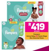 Pampers Active Baby Or Pants Mega Box (Assorted Sizes)-Per Pack