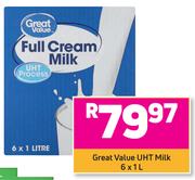 Great Value UHT Milk-6 x 1Ltr