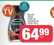 Nescafe Classic Coffee Jar (Selected Excl.Decaf)-200g Each