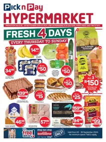 Pick n Pay Hypermarket Gauteng, North West & Free State : Fresh & Rugby Specials (26 September - 29 September 2024)