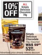 Simply Delicious Chocolate Assorted-70g Each