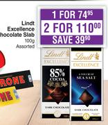 Lindt Excellence Chocolate Slab Assorted-For 1 x 100g