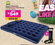 Campmaster Queen Airbed With 2 Pillows Plus Hand Pump 822186