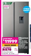 Hisense 508L Side By Side Freezer/Fridge With Water Dispenser H670SIT-WD