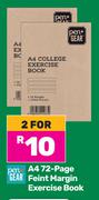 Pen + Gear A4 72 Page Feint Margin Exercise Book-For 2