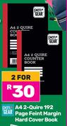 Pen + Gear A4 2 Quire 192 Page Feint Margin Hard Cover Book-For 2
