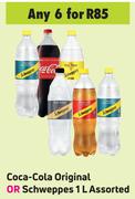Coca-Cola Original Or Schweppes Assorted-For Any 6 x 1Ltr