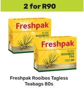 Freshpak Rooibos Tagless Teabags-For 2 X 80's Pack