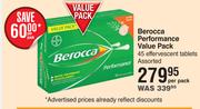 Berocca Performance Value Pack 45 Effervescent Tablets Assorted-Per Pack