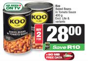 Koo Baked Beans In Tomato Sauce (Excl. Lite & Variants)-For 2 x 400g
