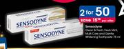 Sensodyne Clean & Fresh,Fresh Mint,Multi Care & Gentle Whitening Toothpaste-2 x 75ml