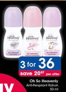 Oh So Heavenly Anti-Perspirant Roll-On-3 x 50ml