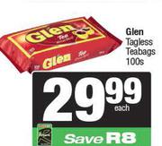 Glen Tea Tagless Teabags-100s Each	