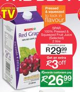 Spar 100% Pressed & Squeezed Fruit Juice (Selected)-2Ltr Each