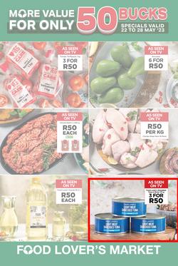 Food Lover's Market Western Cape : More Value For Only 50 Bucks (22 May - 28 May 2023), page 1