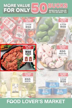 Food Lover's Market Western Cape : More Value For Only 50 Bucks (22 May - 28 May 2023), page 1