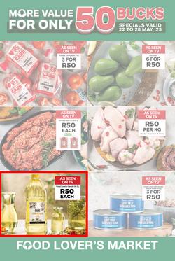 Food Lover's Market Western Cape : More Value For Only 50 Bucks (22 May - 28 May 2023), page 1