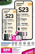 2 x Samsung Galaxy S23 5G Smartphone-On 1.2GB Red Core More Data & Promo 75PM x 36