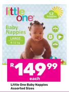 Little One Baby Nappies Assorted Sizes-Each