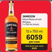Jameson Select Reserve Irish Whiskey-1 x 750 ml Per Case