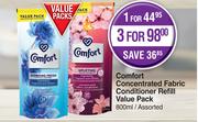 Comfort Concentrated Fabric Conditioner Refill Value Pack Assorted-For 3 x 800ml