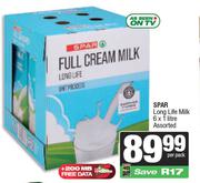 Spar Long Life Milk Assorted-6 x 1Ltr Per Pack