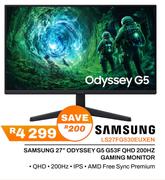 Samsung 27" Odyssey G5 G53F QHD 200Hz Gaming Monitor LS27FG530EUXEN