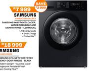 Samsung 9Kg Front Loader With Eco Bubble & Smart Things LED Model WW90DG5U34ABFA