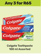 Colgate Toothpaste Assorted-For Any 3 x 100ml