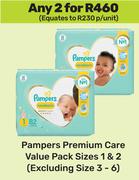 Pampers Premium Care Value Pack (Sizes 1 & 2)-For Any 2