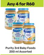 Purity 3rd Baby Foods Assorted-For Any 4 x 200ml