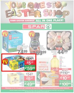 SPAR EASTERN CAPE : Your One Stop Easter Shop (23 March - 5 April 2021) Valid in Acres, Algoa Park, Aliwal North, Aspen, Cambridge, Crossways, Dagbreek, Seaview, Sherwood, page 1