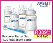 Avent New Born Starter Set Plus Free Bottle-260ml Each 