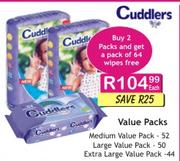 Cuddlers Value Packs (Extra Large) - 44's Each