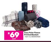 Cozy Polar Fleece Printed Blanket-Each
