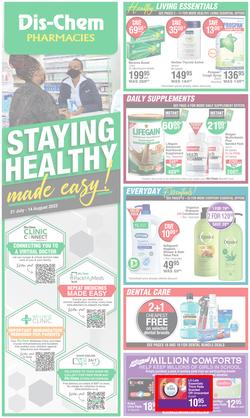 Dis-Chem : Staying Healthy Made Easy (21 July - 14 August 2022), page 1