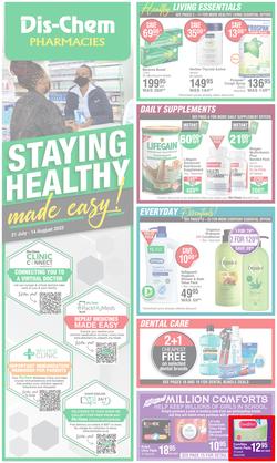 Dis-Chem : Staying Healthy Made Easy (21 July - 14 August 2022), page 1