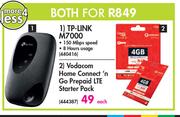 TP-Link M7000 + Vodacom Home Connect n Go Prepaid LTE Starter Pack-Both For