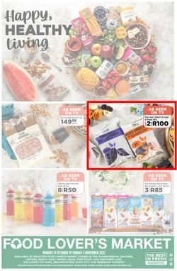 Food Lover's Market Gauteng, Limpopo, North West, Mpumalanga, Free State & Northern Cape : Happy, Healthy Living (31 October - 06 November 2022), page 1