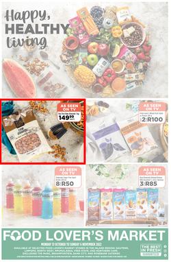 Food Lover's Market Gauteng, Limpopo, North West, Mpumalanga, Free State & Northern Cape : Happy, Healthy Living (31 October - 06 November 2022), page 1