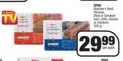 Spar Butcher's Best Viennas (Red Or Smoked Excl.Chilli, Cheese Or Chicken)-500g Per Pack