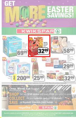 KWIKSPAR EASTERN CAPE : Get More Easter Savings (22 March - 03 April 2022) | Valid In Abbotsford, Beacon Isle, Burt Drive, Butterworth, Cambridge West, Colchester, Dhaysons, East End, Miramar, page 1