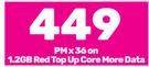 Samsung Galaxy A24 Smartphone-On 1.2GB Red Top Up Core More Data