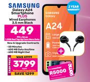 Samsung Galaxy A24 Smartphone-On 1.2GB Red Top Up Core More Data