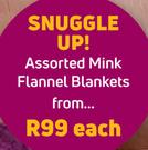 Snuggle Up Assorted Mink Flannel Blankets-Each