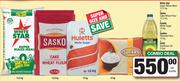White Star Super Maize Meal 12.5Kg+Sasko Cake Wheat Flour 12.5Kg+Huletts White Sugar 10Kg-Per Combo