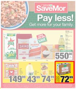 SPAR SAVEMOR EASTERN CAPE : Pay Less (27 July - 8 August 2021) Valid in Alexandria, Dordrecht, Hogsback, Idutywa, Willowvale, Mooiplaas, Richmond, page 1